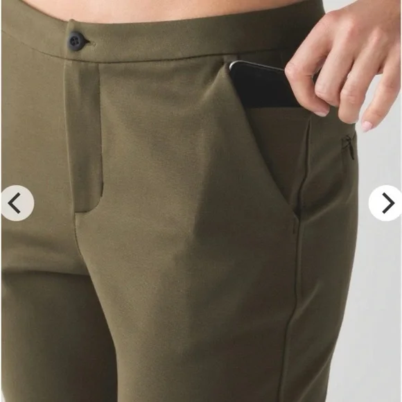LULULEMON City Trek Trouser in Military Green Ponte Size 6 - Picture 2 of 9